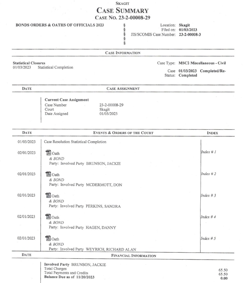 Case Summary for Skagit County — official record